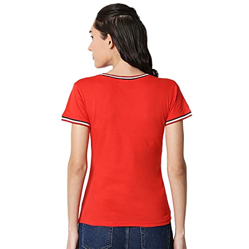 Image of Bewakoof Women's Geometric Slim Fit T-Shirt