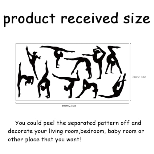 SUPERDANT Gymnastics Wall Stickers Girls Wall Decal Gymnastic Posture Vinyl Wall Art Stickers Decor Peel and Stick DIY Art Wall Decors for Bedroom Living Room Nursery Bathroom - Image 2