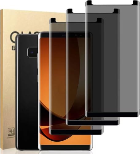 Xenovont [3 Pack] Privacy Screen Protector for Galaxy Note 9 Anti-Spy 3D Curve Edge 9H Hardness Tempered Glass Screen Protectors for Samsung Galaxy Note 9 (6.8)