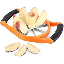 Newness 5.12 Inch Extra Large Apple Slicer, Heavy Duty Apple Slicer 8 Slices, Durable Apple Corer, Stainless Steel Apple Slicer and Corer - for Apple, Potato, Onion and More, Orange