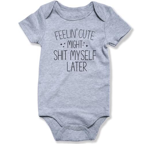 Image of hrcfbk Newborn Infant Baby Boys Girls Bodysuit Short Sleeve Funny Letters Print Romper Reveal Pregnancy Announcement Clothes