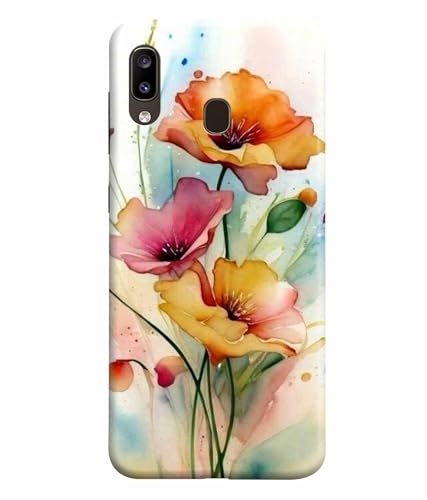 Image of Printed Hard Back Case Cover & Compatible for Samsung Galaxy A20 / Samsung A30 / Samsung M10S | Flower Painting Art (Multicolor) - D1187