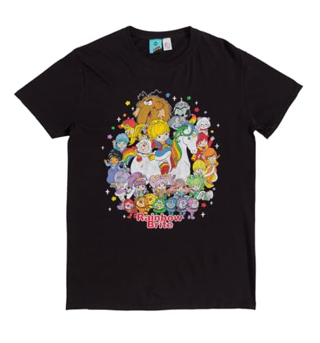 T-shirt Rainbow Brite Heroes and Villains noir parfait pour un look streetwear rétro au quotidien