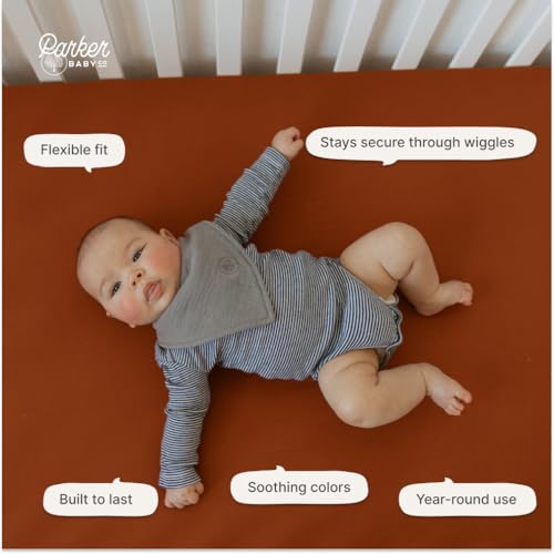 Image of Parker Baby Soft & Durable Fitted Baby Crib Sheets | Snug Fit for Standard Crib Mattresses | Machine Washable, Fade-Resistant & Modern Nursery Designs