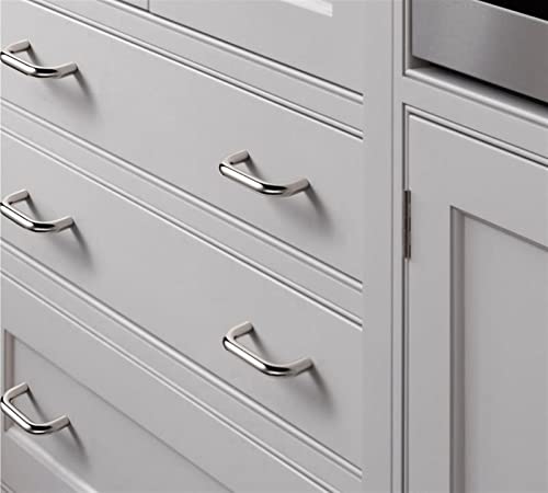 Poignées armoire blanc et nickel brillant 64mm pour placard de chambre - 6