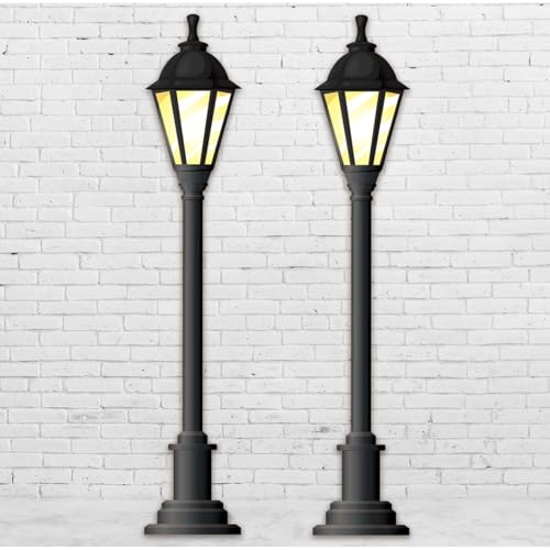 2 Pcs 6 Tall Merry Christmas Lamppost Cardboard CutoutsBlack Mardi Gras Lamppost Photo Props New Orleans Carnival Street Light Wall Decorations for Xmas Mardi Gras Wall Backdrop Party Supplies