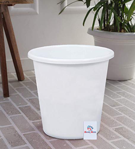 Image of Heart Home Plastic Garbage Waste Dustbin /Recycling Bin for Home, Office, Factory, 5 Liters (White)-HEART11741, Standard