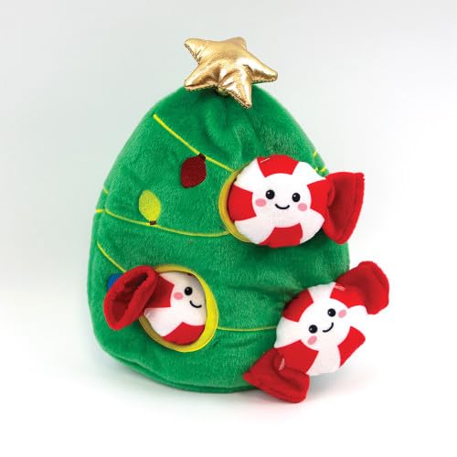 Happy Pet Christmas Toys for Dogs - Burrow Toys and Snuffle Mat for Dogs & Puppies (Burrow & Hide Christmas Tree)