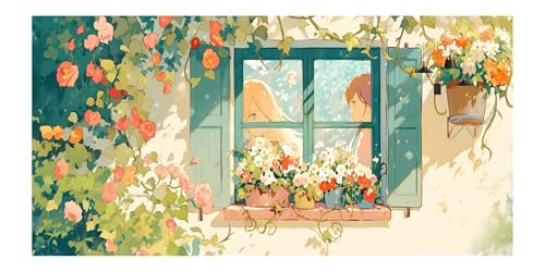 Peinture Diamant Point de Croix pour une pause créative en famille - Canevas Fleurs 40x120cm - 2