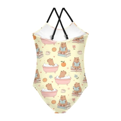 Image of Girls One Piece Swimsuits, Lion Beach Bathing Suit Sport Halter Swimwear, 3T