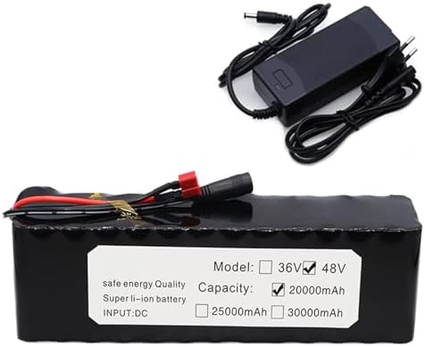 48V 20Ah Lithium-Ion Electric Bike Battery, Rechargeable Replacement Battery Pack, Comes with 54.6V Charger Built-in BMS, for 250W-1000W Motor Kits 48V 20Ah Lithium-Ion Electric Bike Battery, Rechargeable Replacement Battery Pack, Comes with 54.6V Charger Built-in BMS, for 250W-1000W Motor Kits