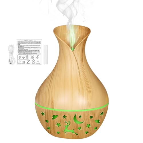 Humidificador - Difusor de aromaterapia de 10 x 14,7 cm, hidratación eficiente, humidificador de fragancia con iluminación LED de colores, difusor de aceite para el hogar, dormitorio, sala de estar