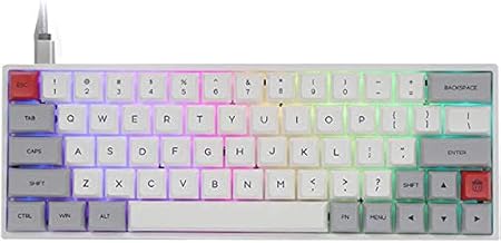 Amazon Com Epomaker Gk64x Rgb Hotswap 60 Mechanical Keyboard With Split Spacebar Module Fully Programmable For Gamers Gateron Blue Switch Grey White Electronics