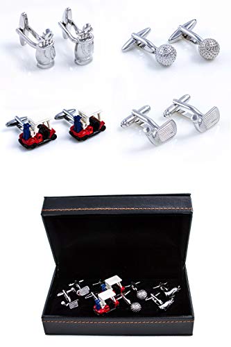 Mancuernas de golf en caja de regalo con paño de pulido miniatura 2