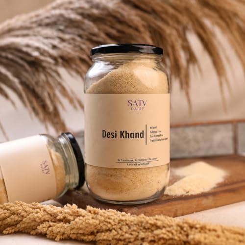 Image of Satv Dairy Pure Desi Khand | Unrefined & Sulphur-Free Sugar |Natural, Chemical-Free | Healthier Sugar Alternative | 600gm