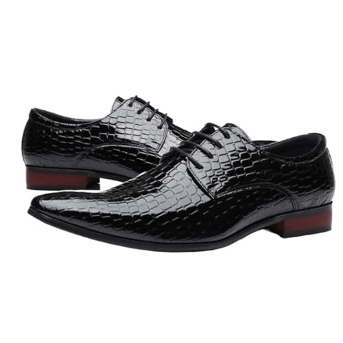 Mens Tuxedo Oxford Shoes Italian Leather Lace Up Pointed Toe Non Slip Rubber Sole Low Top Party Wedding Classic Comfortable3