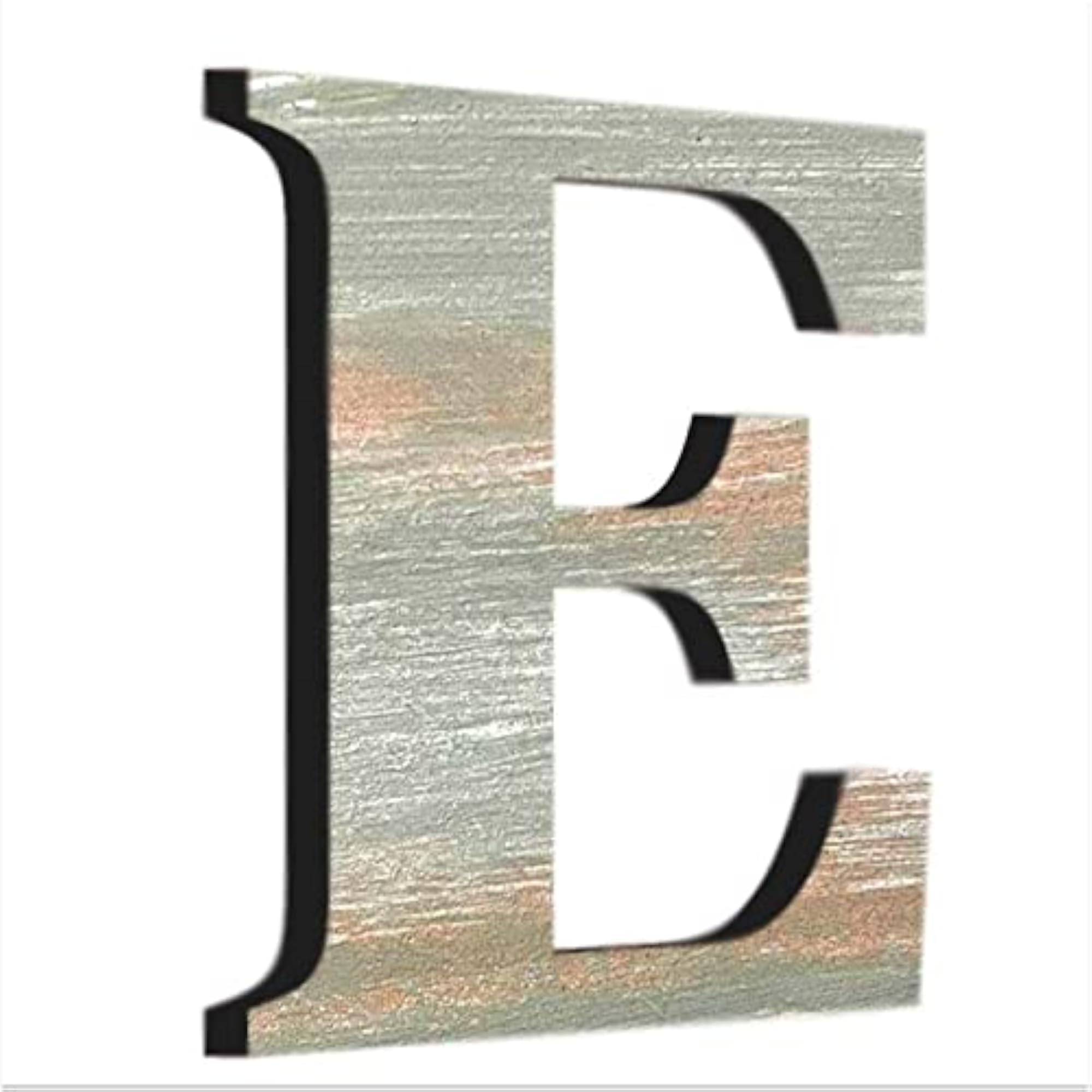 Wooden Letter E for Wall Decoration, Rustic Green