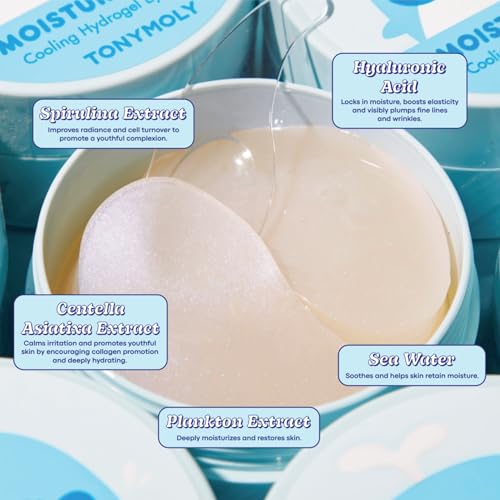 TONYMOLY Hydrogel Eye Patches, Refreshing & Hydrating Eye Patches for Tired Under Eyes, Restores Skin Barrier & Reduces Dark Circles, Plump & Smooth Under Eyes - Image 4