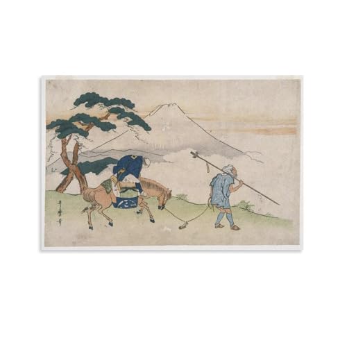 喜多川歌麿 浮世絵師 富士山を眺める旅 和風 ポスター プリント キャンバス 壁アート モダン ホーム装飾 画像 壁の絵 版画 ギフト16x24inch(40x60cm)