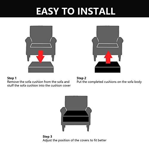 Pu Leather Stretch Individual Seat Cushion Covers Waterproof Sofa Covers Couch Cushion Covers Slipcover Sets Sofa Seat Cushion Slipcover For 2 Seater Replacement Furniture Protector (2 Pack) #TOP4