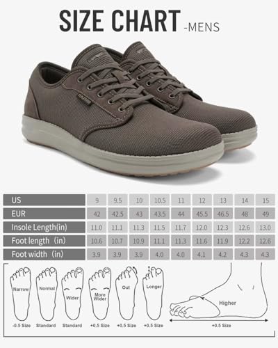 Image of 1TAZERO Wide-Shoes for Men Toe-Box Walking - Extra Wide Width Barefoot Orthopedic Shoes for Men Casual Shoes with Arch Supprot