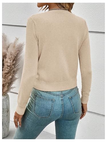 SOLY HUX Women's Button Down V Neck Cardigan Long Sleeve Fitted Dressy Casual Knit Sweaters2