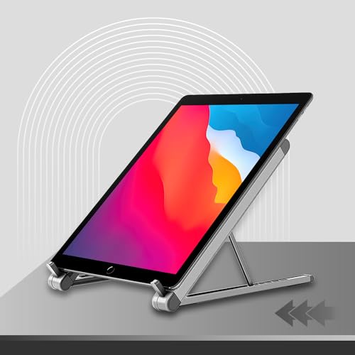 Image of URBAN KINGS Laptop Stand Cooler Desktop Aluminum Laptop Cooling pad for Adjustable Foldable Laptop Stand (Silver)