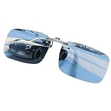 FF FRAZALA Polarized Clip-on Sunglasses Non-flip Anti Glare UV Protection Sunglasses for Prescription Glasses Compact Fit (Silver,Large)