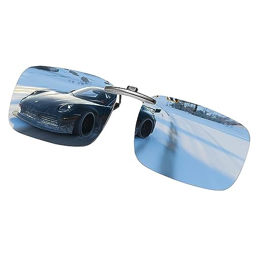 Image of Polarized Clip-on Sunglasses Anti Glare UV400 Non-flip Clip-on Sunglasses over Prescription Glasses for Men Women