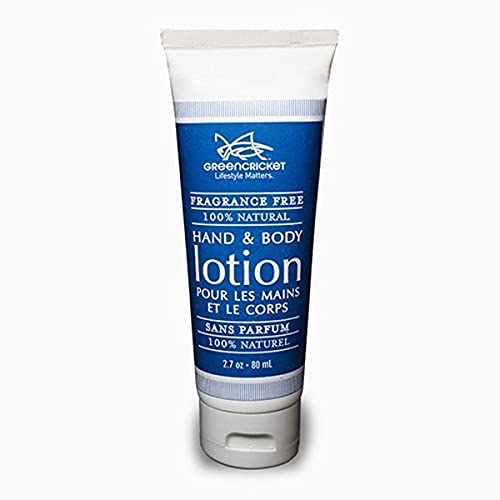 Green Cricket Fragrance Free/Unscented 100% Natural Hand & Body Lotion 80 ml (Travel Size)