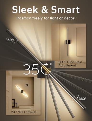Image of KARTOOSH Peel and Stick Wall Sconces Battery Operated Set of 2, Black&Gold | 28.7in, 25-120h Run Time, Wireless, 3CCT, Dimmable Rechargeable Wall Lights with Remote for Bedroom Living Room Hallway