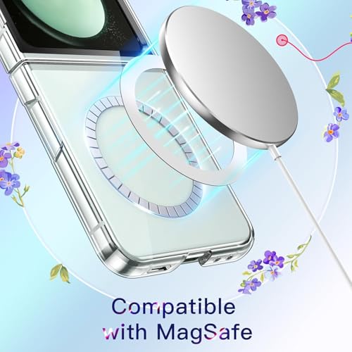 Image of MACLEN for Samsung Galaxy Z Flip 5 5G Magnetic Transparent Case | Shock Proof Design & Camera Protection | Magsafe Wireless Charging case | Sleek Hard Crystal Cover - Clear Back