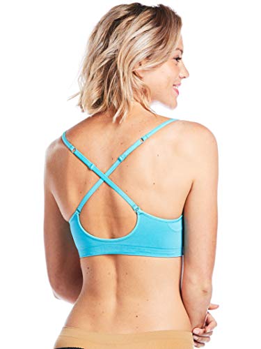 Caramel Cantina 4 Pack V Neck Padded Bralette Adjustable Straps (S/M, Festival) #TOP5