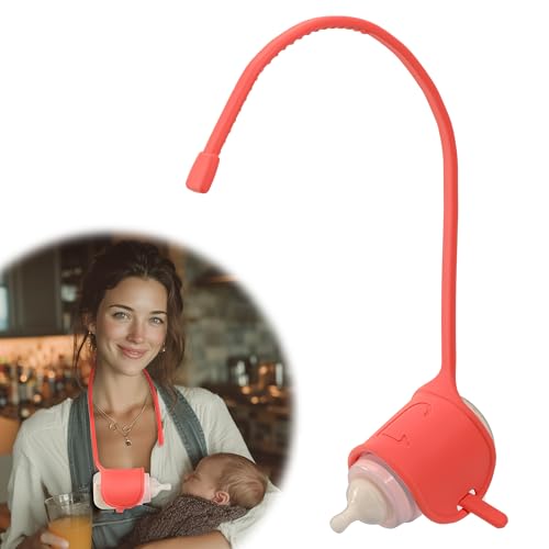 Canela Cane Adjustable Baby Bottle Support for Parents – Comfort Feeding Aid, Non-Slip Silicone Holder, Fits Standard & Wide-Neck Bottles(Cinnamon)