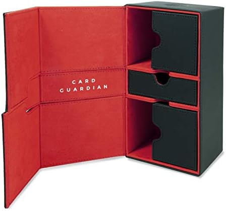 Card Guardian - Premium Double Deck Box for 200+ Cards Trading Card Games TCG (Black)