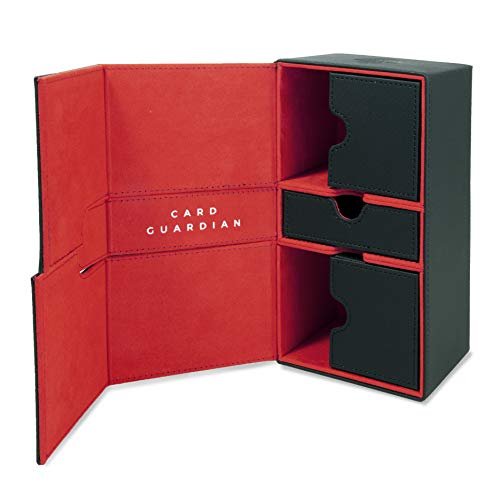 Card Guardian - Premium Double Deck Box (Black) For 200+ Cards Trading Card Games Tcg Perfect For Magic The Gathering (Mtg), Commander Deck, Yugioh Deck Box, Sports Card Storage Boxes #TOP3
