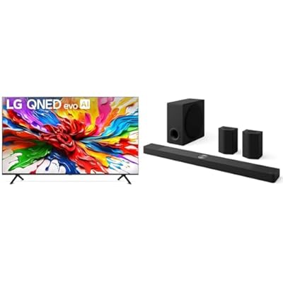 LG 75-Inch Class QNED evo AI QNED92A Series Mini LED 4K Smart TV (75QNED92AUA, 2025) S95AR 9.1.5 ch. Home Theater Soundbar with Wireless Subwoofer (2025 Model)