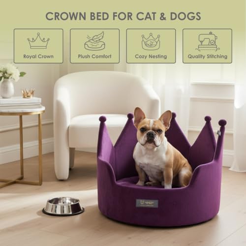 NANDOG Crown Dog Bed for Medium Dogs & Cats, Round Cloud Ultra Plush Fabric by NANDOG - Used condition - Image 2