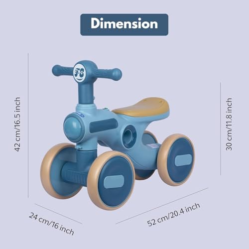 Image of Little Glide Ride on Balance Bike for 1-3 Years| Musical Ride-On Toy with LED Lights | Safe, Sturdy & Fun Indoor Toy| Suitable for Boys & Girls | Weight Capacity Up to 20Kgs(KB-065-Blue)