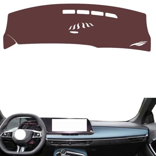 Anti-Slip Sun-Proof Dashboard Cover Compatible with MG MG7 (NO HUD, Premium Leather (Brown)