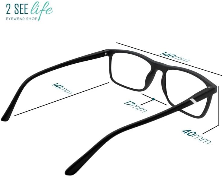 Miniatura 7 de Lentes de lectura de luz azul con marco negro de alta calidad para hombre con visión alta, lector grande y duradero para hombres, cómodos para todas