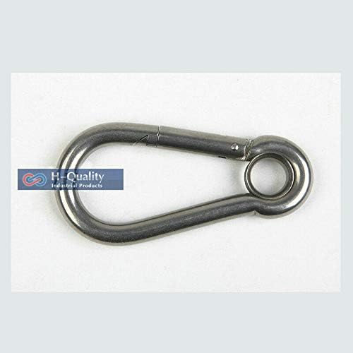 5PCS M12X140MM Large Size Stainless Steel Carabiner Spring DIN5299C Snap Hooks with eyelet