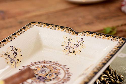 Ashtray Cigarette Glyph Ceramics Smoking Ash Tray Ashtray Desk Creative Ash Tray Smoking Lid For Decoration Home Gift 19.5148Cm #TOP2