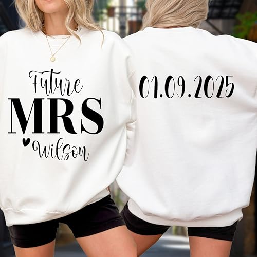 Personalized Future Mrs. T-Shirts, Customized Bride to Be Shirt for Women3