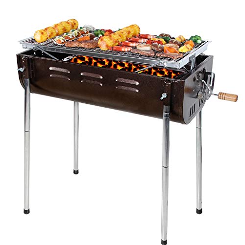 KGDC Holzkohlegrill Im Freien beweglichen große Grill-Rack for mehr als 5 Personen Charcoal Grill-Picknick-Grill-Regal Picknickgrill Edelstahl