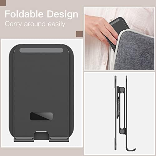 JETech Stojak na Tablet, Regulowany Obrotowy Uchwyt na Biurko z Obrotową Podstawą 360 Stopni, Składana Podstawka do Pad/iPad Pro/Air/Mini, Galaxy Tab A8/A7 Lite/A7/S8/S7, Tab/Phones(4-13"), Czarny