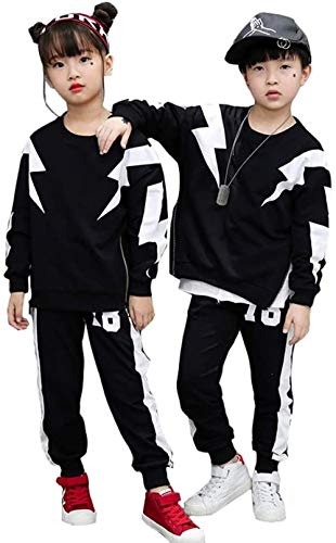 キッズ ダンス衣装 ヒップホップ 男の子 女の子 ダンス 衣装 上下セット 長袖 セットアップ Hiphop Jazz Ds 原宿系 男女兼用 110cm 180cm スウェット サルエルパンツ 子供服 おしゃれ ジャージ ジュニア 上下セット 150 Patypeety の最安値と通販店