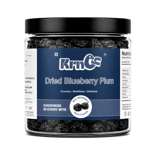 KRNCH Dried Blueberry Plum 400g | Premium Sweet & Chewy Dried Fruit | Ready to Eat Healthy Snack | Rich in Calcium & Vitamin K | Naturally Delicious for Daily Snacking & Baking