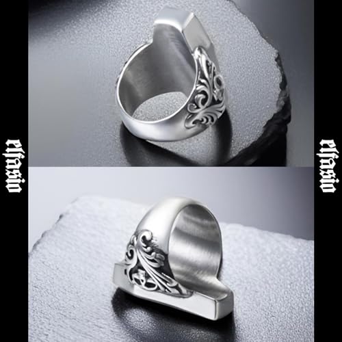 Skull Rings for Men Stainless Steel Gothic Vampire Bloody Red Enamel Coffin Bike Jewelry Size 8-144