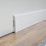 Art3d Wall Baseboard Molding Trim 8-Pack of 56 x 2.6 in., High Impact Polystyrene Skirting Board - Installed with Glue - White